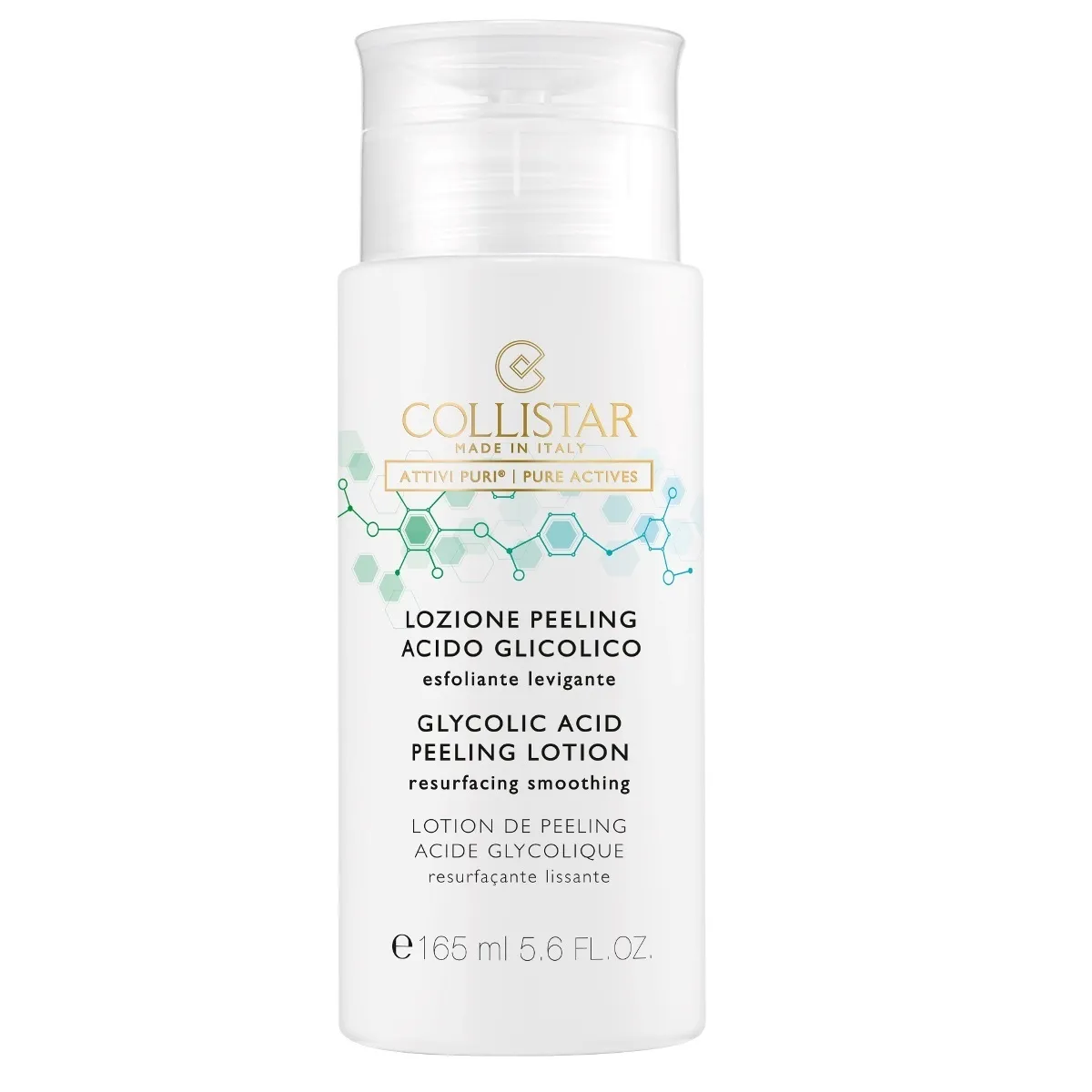 COLLISTAR ATTIVI PURI LOZIONE PEELING ACIDO GLICOLICO ESFOLIANTE LEVIGANTE 165ML