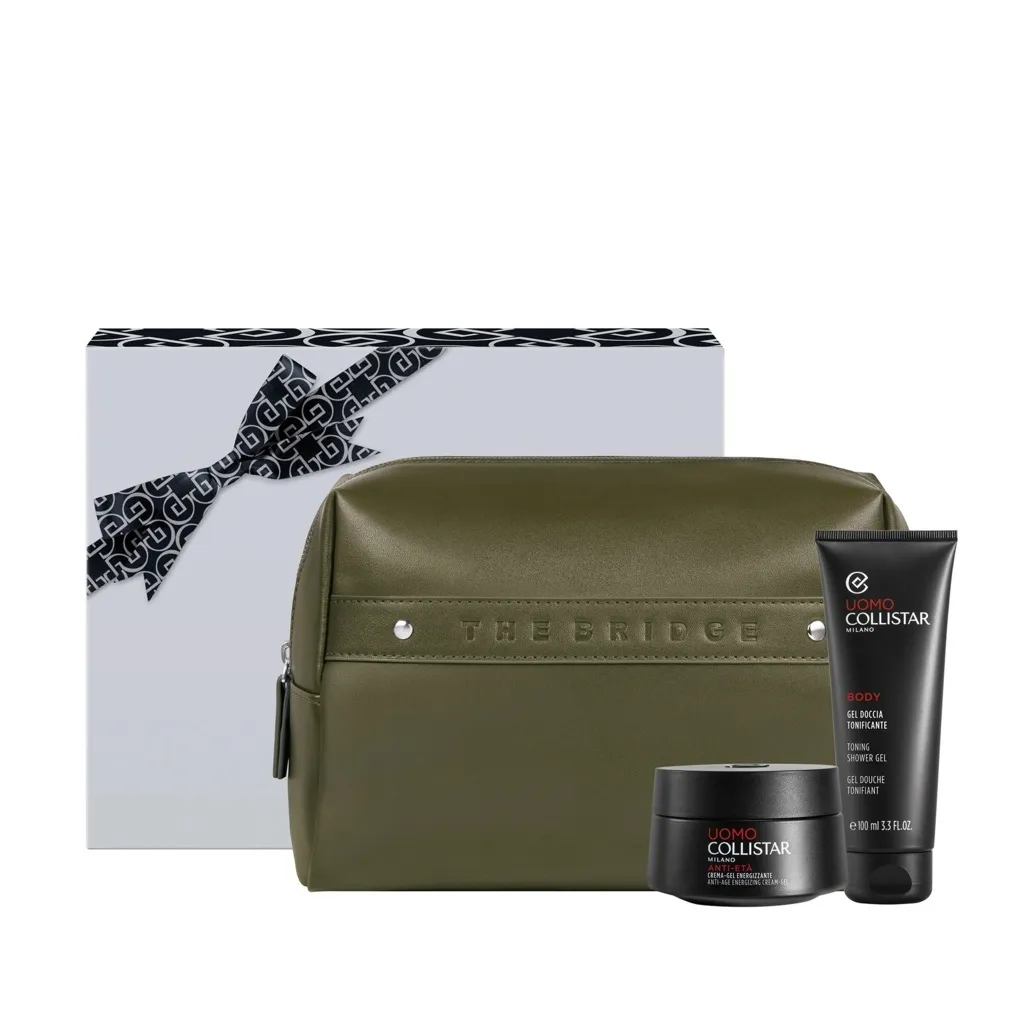 COLLISTAR UOMO CREMA GEL ENERGIZZANTE ANTI ETA 50ML GEL DOCCIA TONIFICANTE 100ML POCHETTE THE BRIDGE