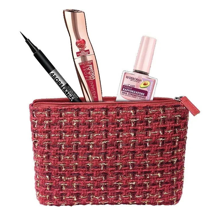 DEBORAH 07 Pochette foderata COLORE ROSSO mascara 24ORE INSTANT MAX VOL MELOGRANO Eyeliner 48H SMALTO RAFFORZATORE