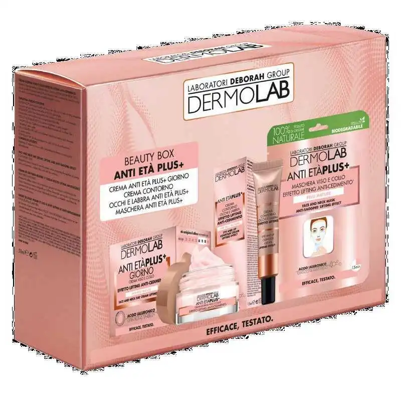 DEBORAH DERMO LAB CREMA ANTI-MACCHIE ANTI ETÀ PLUS CONTORNO OCCHI E LABBRA MASCHERA VISO E COLLO ANTI ETÀ PLUS