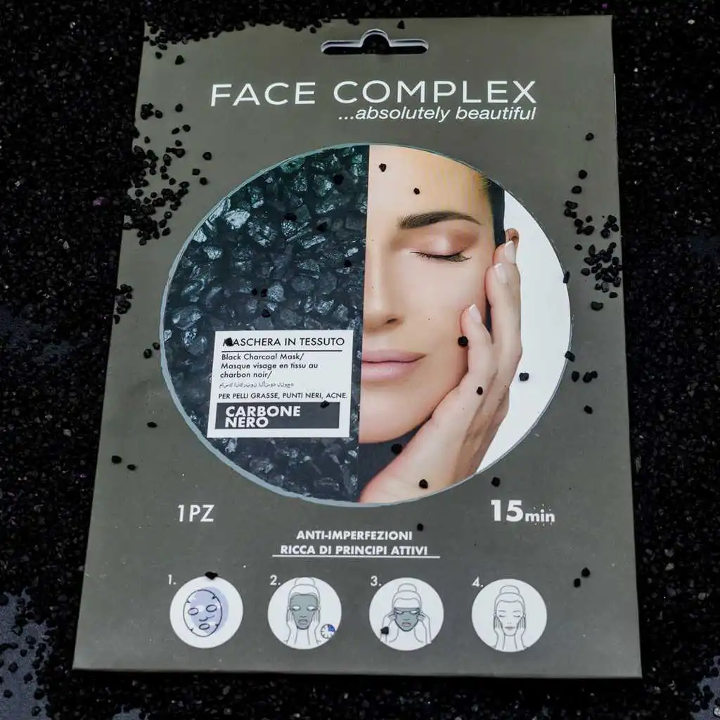 FACE COMPLEX MASCHERA IN TESSUTO CARBONE NERO 1 PZ