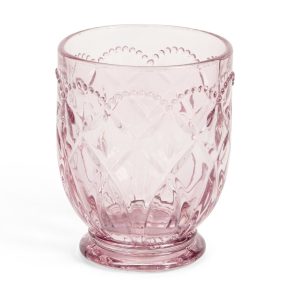 6 bicchieri acqua in vetro rosato Nuvole di Stoffa “Fiorirà Collection”