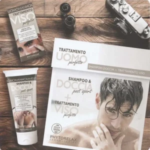 PHYTORELAX UOMO SHAMPOO E DOCCIA POST SPORT 200ML – CREMA VISO IDRATANTE 50ML